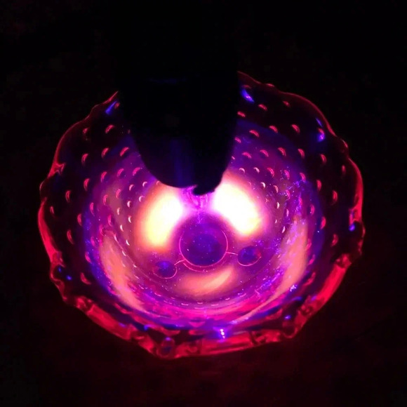 Vtg Amberina Hobnail Three  Footed Bowl - Picture 9 of 9